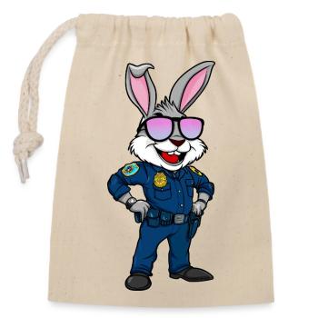 Lapin de la Police - Sac cadeau en coton avec cordon (14 x 20 cm) - nature - Devant