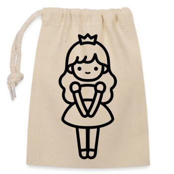 princesse - Sac cadeau en coton avec cordon (14 x 20 cm) - nature - Devant