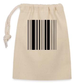 Stripes pattern barcode - Closable cotton gift bag (14x20cm) - nature - Front