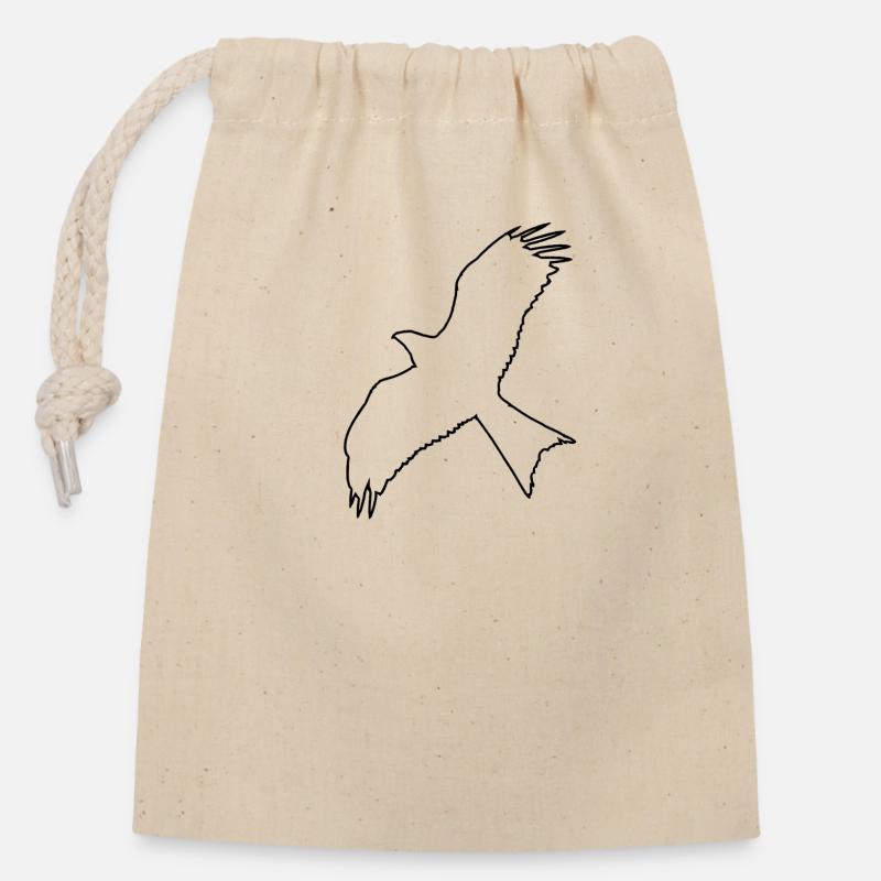 Milan in flight (black without shadow) - Closable cotton gift bag (14x20cm) - nature