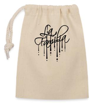 Gouttes La Familia - Sac cadeau en coton avec cordon (14 x 20 cm) - nature - Devant