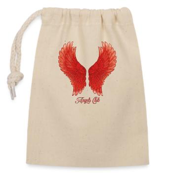 Angels Club - rot - Verschließbarer Geschenkbeutel aus Baumwolle (14x20cm) - Natur - Vorne