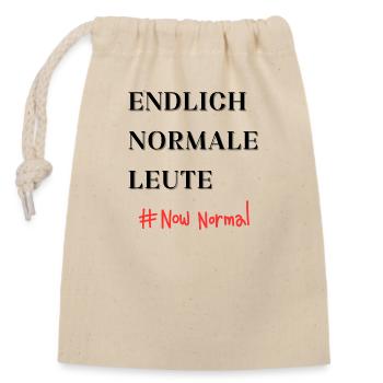 Endlich Normale Leute #now normal - Verschließbarer Geschenkbeutel aus Baumwolle (14x20cm) - Natur - Vorne
