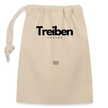 Treiben lassen - Verschließbarer Geschenkbeutel aus Baumwolle (14x20cm) - Natur - Vorne