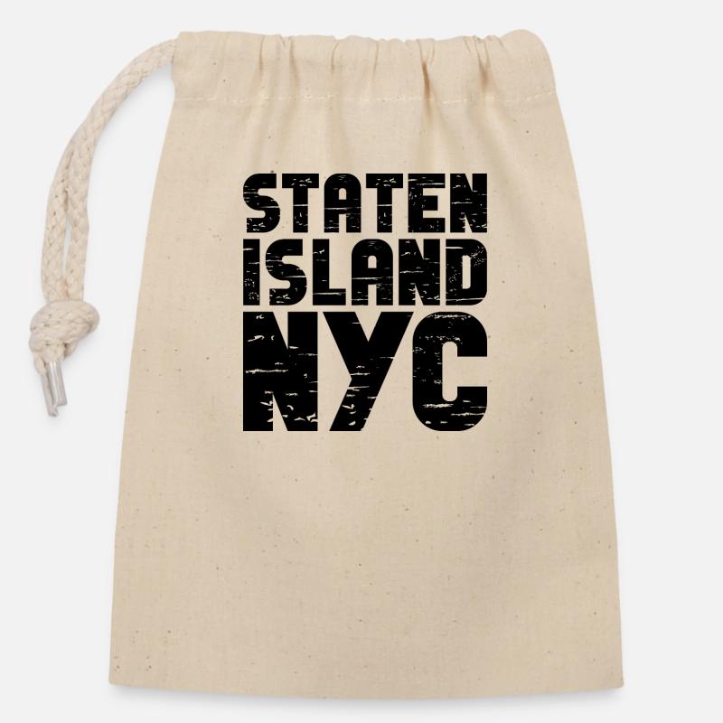 Staten Island - Verschließbarer Geschenkbeutel aus Baumwolle (14x20cm) - Natur