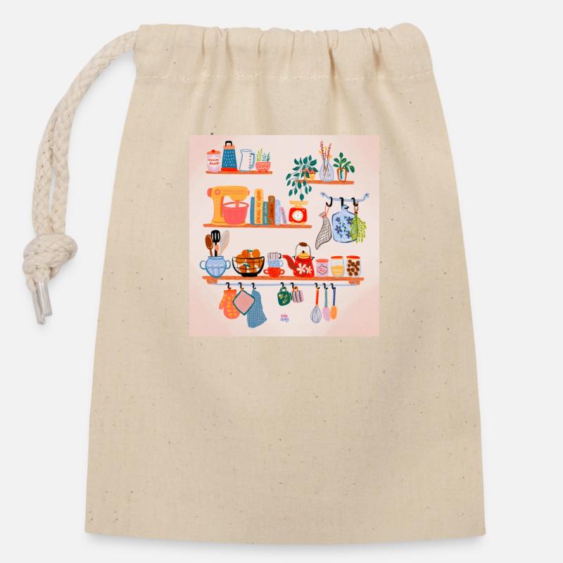 Kitchen Tools - Verschließbarer Geschenkbeutel aus Baumwolle (14x20cm) - Natur