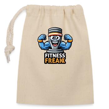 Shake protéiné de gym - Sac cadeau en coton avec cordon (14 x 20 cm) - nature - Devant