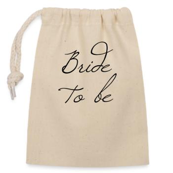Bride - Gift Idea - Closable cotton gift bag (14x20cm) - nature - Front