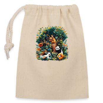 Biodiversity needs help - Closable cotton gift bag (14x20cm) - nature - Front