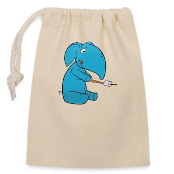 Elephant Marshmallow - Closable cotton gift bag (14x20cm) - nature - Front