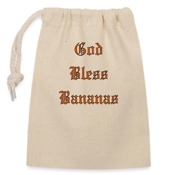 Que Dieu bénisse les bananes - Sac cadeau en coton avec cordon (14 x 20 cm) - nature - Devant
