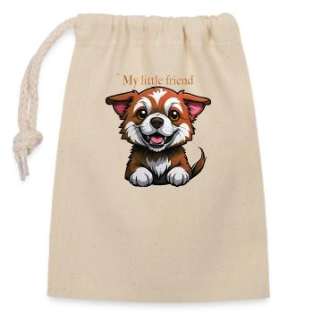 Mon petit ami - Sac cadeau en coton avec cordon (14 x 20 cm) - nature - Devant