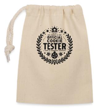 Offizieller Cookie-Tester - Verschließbarer Geschenkbeutel aus Baumwolle (14x20cm) - Natur - Vorne