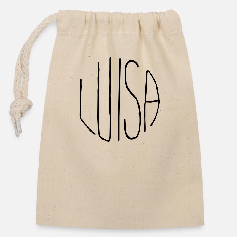 Luisa - Sac cadeau en coton avec cordon (14 x 20 cm) - nature