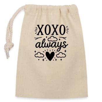 XOXO Always - Closable cotton gift bag (14x20cm) - nature - Front