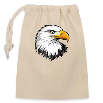 Eagle Head - Closable cotton gift bag (14x20cm) - nature - Front