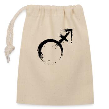 Homme transgenre Androgyne Vénus et Mars - Sac cadeau en coton avec cordon (14 x 20 cm) - nature - Devant