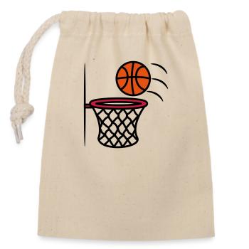 Basketball basket - Closable cotton gift bag (14x20cm) - nature - Front