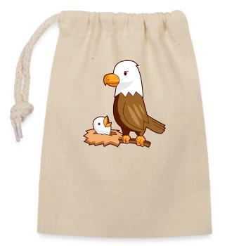Eagle eagle baby nest bird - Closable cotton gift bag (14x20cm) - nature - Front