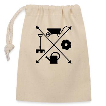 gartenkreuz2 - Closable cotton gift bag (14x20cm) - nature - Front