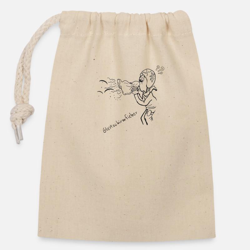 Paraglider Pilot Fever - Closable cotton gift bag (14x20cm) - nature