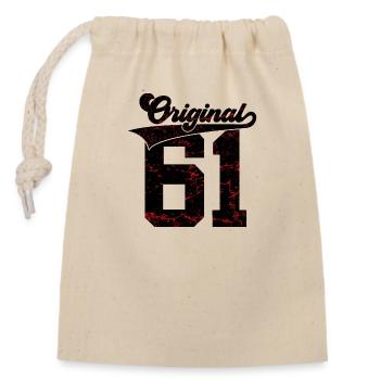 65E ANNIVERSAIRE ORIGINAL 61 - Sac cadeau en coton avec cordon (14 x 20 cm) - nature - Devant