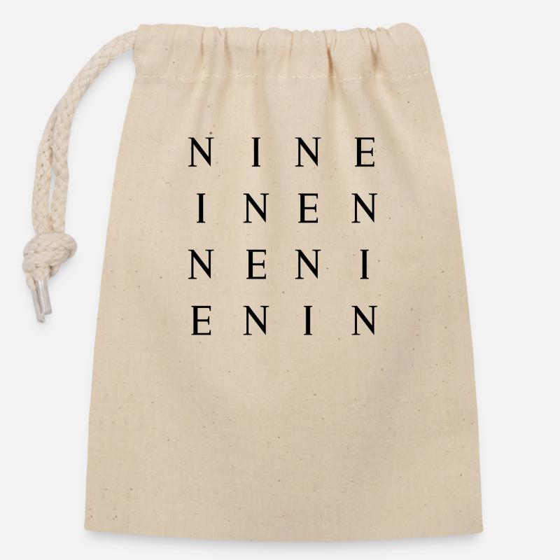 Nine - Closable cotton gift bag (14x20cm) - nature
