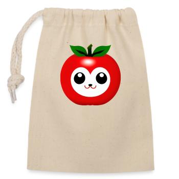 Tomaten Comic Tomate süß Cartoon 12 - Verschließbarer Geschenkbeutel aus Baumwolle (14x20cm) - Natur - Vorne