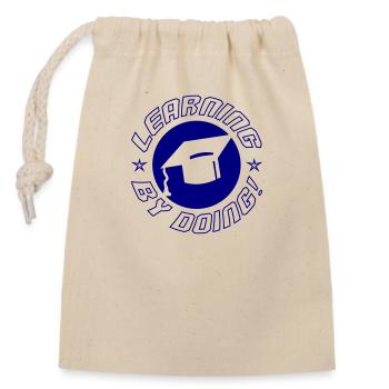 Apprendre par la pratique - Sac cadeau en coton avec cordon (14 x 20 cm) - nature - Devant