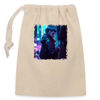Science fiction artwork in dystopian future - Closable cotton gift bag (14x20cm) - nature - Front