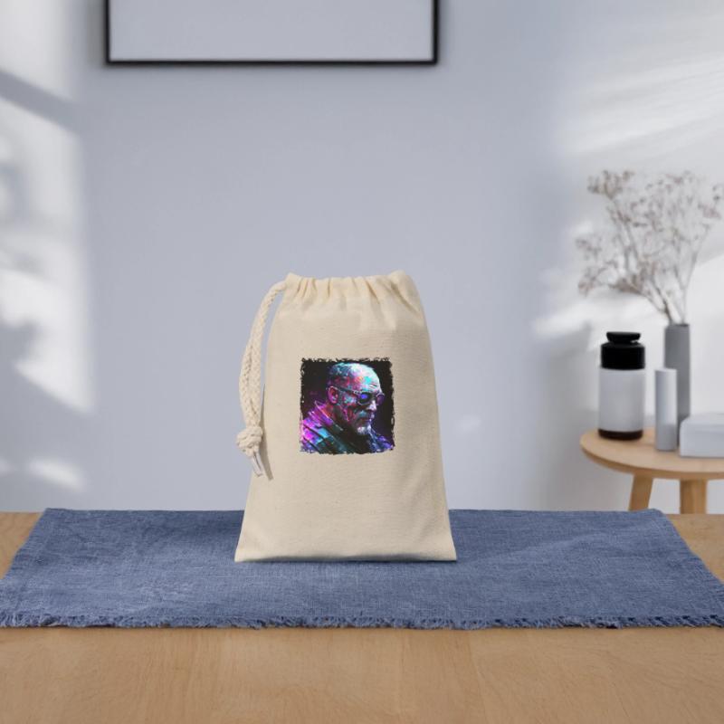 Alter High Tech Cyborg oder Android im Neonlicht Verschließbarer Geschenkbeutel aus Baumwolle (14x20cm)