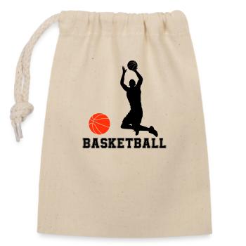 Basketball - Closable cotton gift bag (14x20cm) - nature - Front