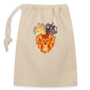 Firestar Feuerstern Sandstorm Greystripe Katzen - Verschließbarer Geschenkbeutel aus Baumwolle (14x20cm) - Natur - Vorne