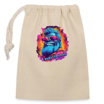 Gardez le sourire - Kong - Sac cadeau en coton avec cordon (14 x 20 cm) - nature - Devant