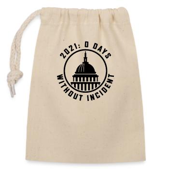 2021 - 0 jours sans incident - Sac cadeau en coton avec cordon (14 x 20 cm) - nature - Devant