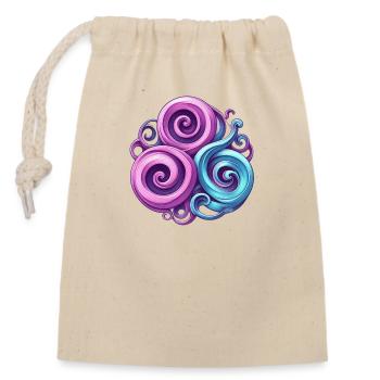 Celtic Triskelion Groove Heart of Breizh - Closable cotton gift bag (14x20cm) - nature - Front