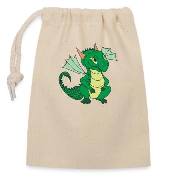 Cute little Dragon - Closable cotton gift bag (14x20cm) - nature - Front