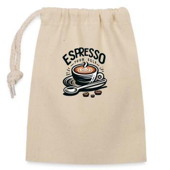 Espresso yourself - Verschließbarer Geschenkbeutel aus Baumwolle (14x20cm) - Natur - Vorne