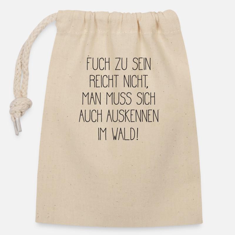 Clever Cool Fox Foxes Saying - Closable cotton gift bag (14x20cm) - nature