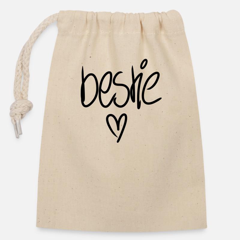 Bête - Sac cadeau en coton avec cordon (14 x 20 cm) - nature