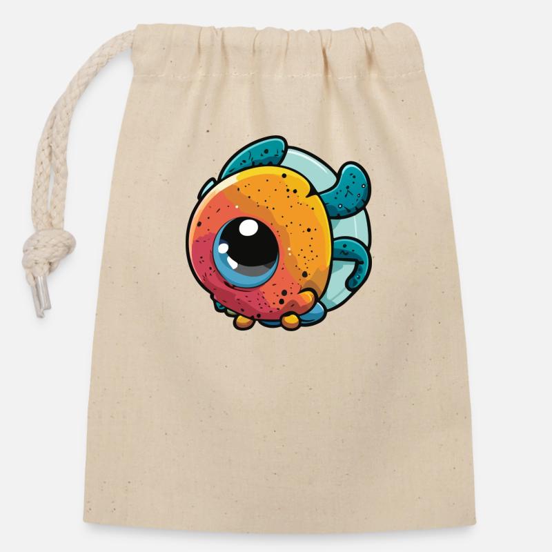 Misty - Closable cotton gift bag (14x20cm) - nature