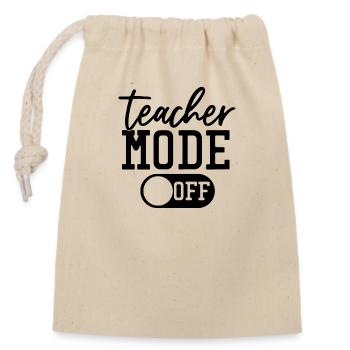 Teacher school elementary school education teacher degree - Closable cotton gift bag (14x20cm) - nature - Front