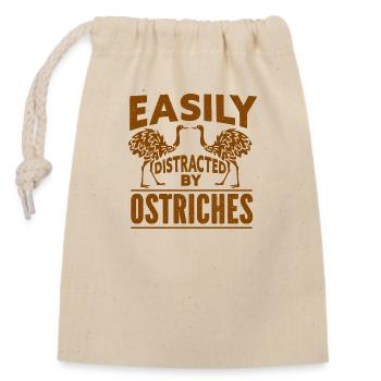 Ostrich Bird Animal Zoo Holiday Sun - Closable cotton gift bag (14x20cm) - nature - Front