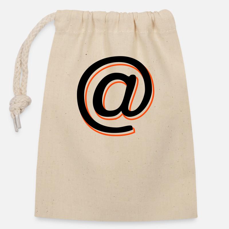 Au signe - 2 couleurs - Sac cadeau en coton avec cordon (14 x 20 cm) - nature