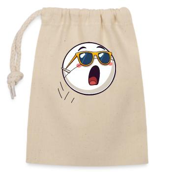 Anthropomorphisierter Tennisball mit Sonnenbrille - Verschließbarer Geschenkbeutel aus Baumwolle (14x20cm) - Natur - Vorne