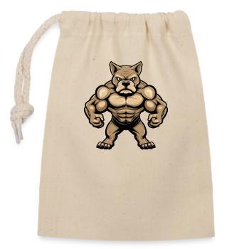Bande dessinée de chien - Sac cadeau en coton avec cordon (14 x 20 cm) - nature - Devant