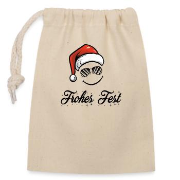 frohes fest nikolaus - Verschließbarer Geschenkbeutel aus Baumwolle (14x20cm) - Natur - Vorne