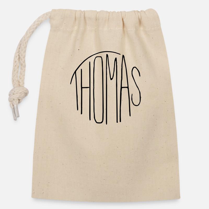 Thomas - Closable cotton gift bag (14x20cm) - nature