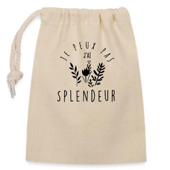 Je peux pas, j'ai splendeur. - Sac cadeau en coton avec cordon (14 x 20 cm) - nature - Devant