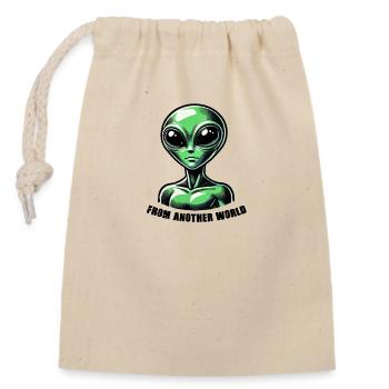 Alien Comic - Verschließbarer Geschenkbeutel aus Baumwolle (14x20cm) - Natur - Vorne